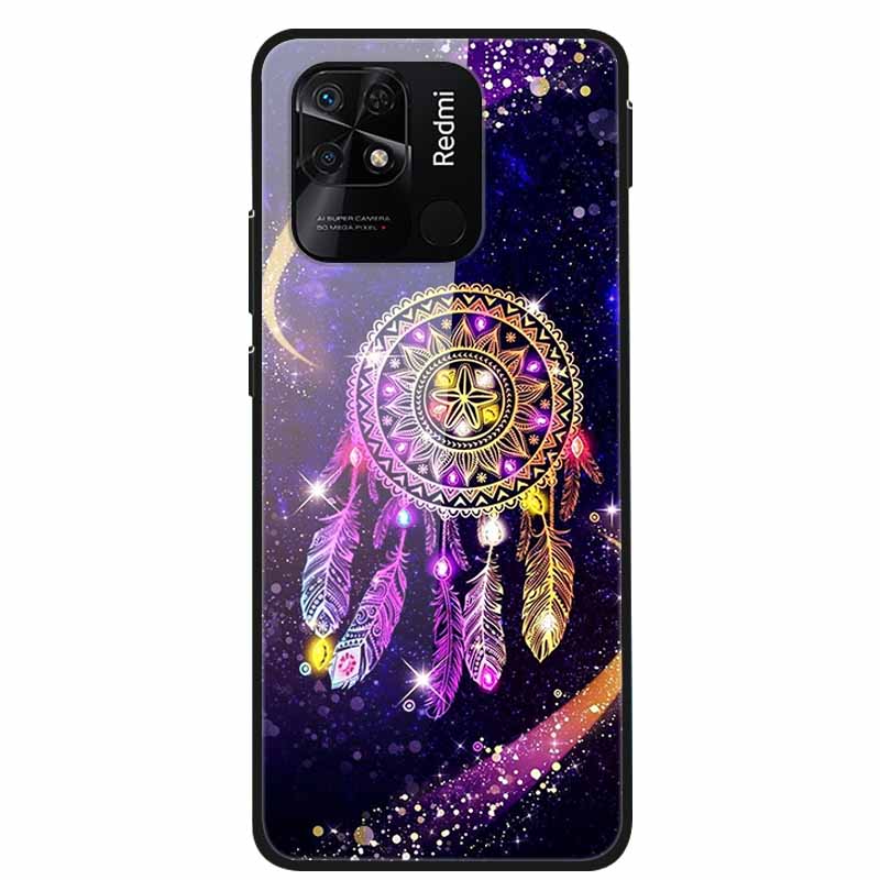 For Redmi 10C Case Luxury Tempered Glass Back Cover Hard Case For Xiaomi Redmi 10C 10 C Capa Redmi10C Shockproof Funda Coque
