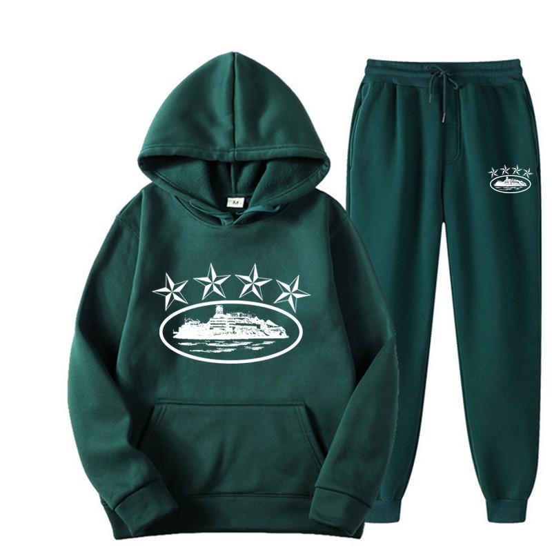 Tuta Sportiva con Cappuccio Oversize Foderata in Pile Misto Cotone per Uomo Donna Streetwear Outfit Invernale Casual Hip Hop