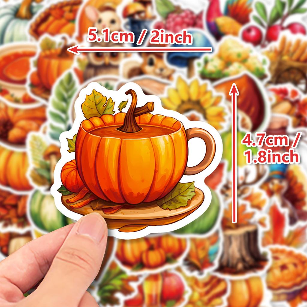 50 Thanksgiving Stickers New Products Turkey Cartoon Animals Children's Stickers Thanksgiving Doodle Decoration Temu