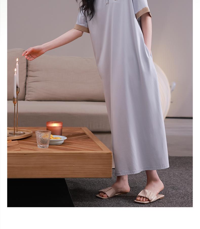 Xuan Liang 2026 New Sleeping Skirt Women's Summer Modal Cotton Short Sleeve Ultra Long Skirt Ice Silk Cool Home Dress