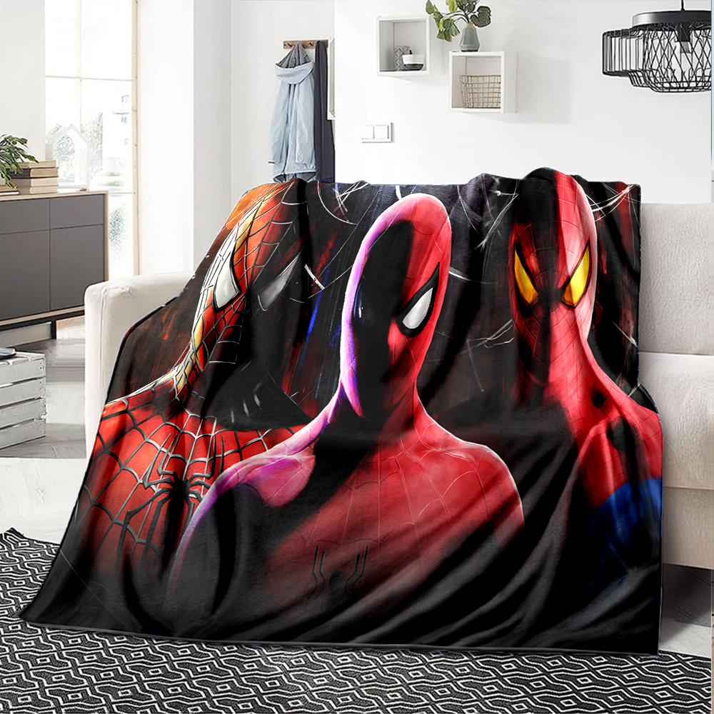 1pc Spiderman Three Faces flannel Blanket for Super Soft Cute Comfort Blanket for Travel Bedding Couch Sofa Blanket Y82561