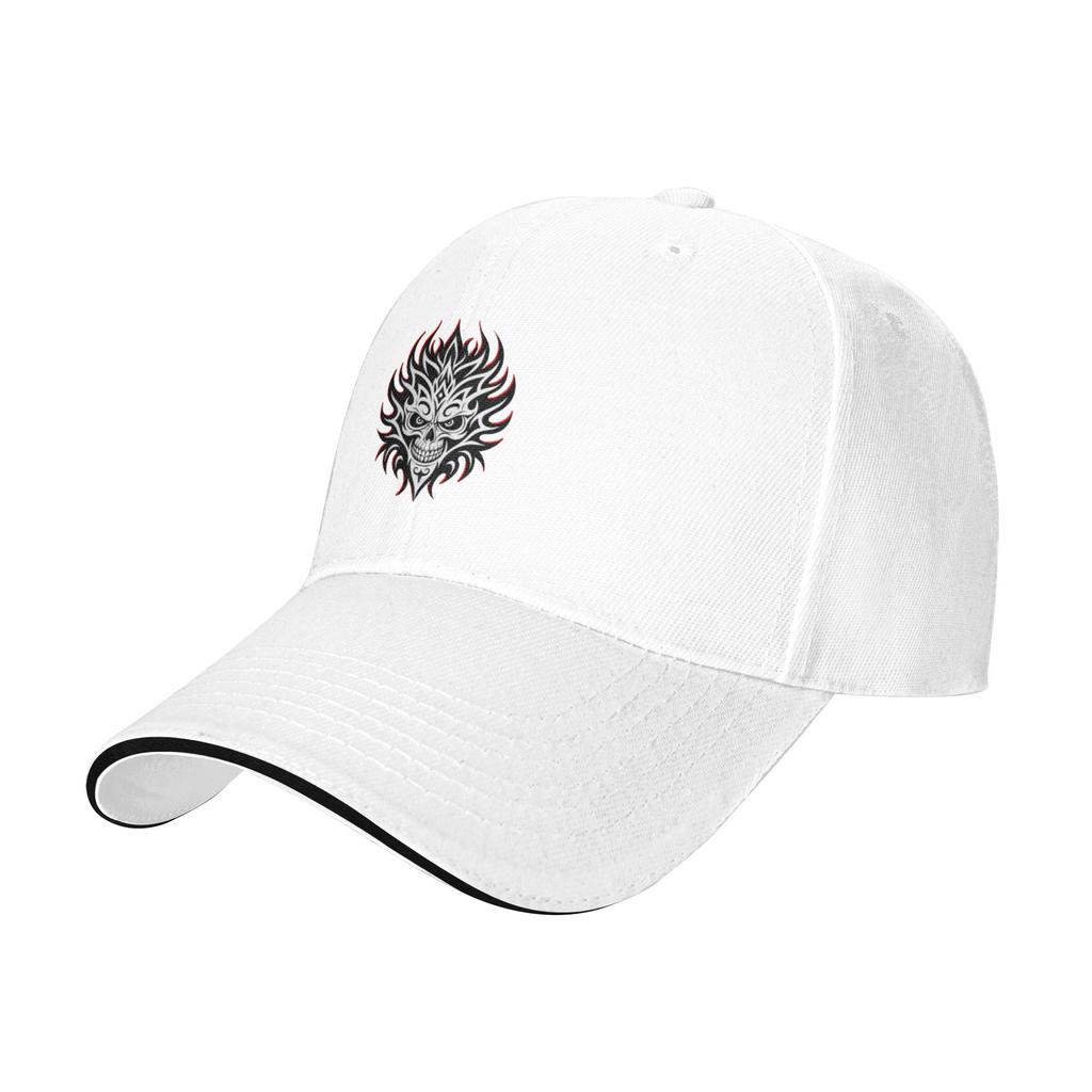 Fashion Tribal Skull Mask Fierce TattooInspired Artwork Curved Brim Baseball Cap Casquette Luxury Women Cap