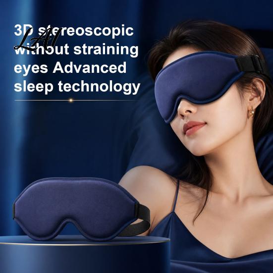 Travel Essentials for Sleeping Sleep Mask Men Women 3D Blackout Eye Masks with Adjustable Elastic Strap Side Deep Home Sleepers Light Blocking