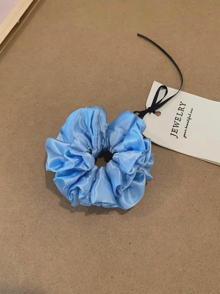 

Кольцо для волос MONA с цветочным атласным кружевом: Элегантный французский плиссированный пучок Light Blue Small