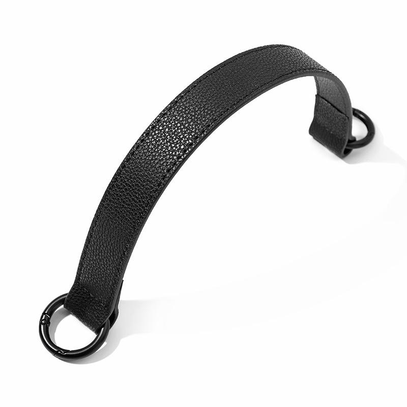 B-54 Black Leather Shoulder Strap with Spring Ring for DIY