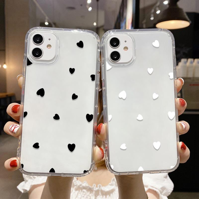 Clear Soft TPU Phone Cases For iPhone 15 Case iPhone 11 14 12 13 Pro Max X XR XS 6 7 8 Plus SE   Cover Love Heart Fundas
