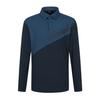 SUPERIOR Men'S Diagonal Cut Long Sleeve T-Shirt Turquoise (Im0Eks10224)