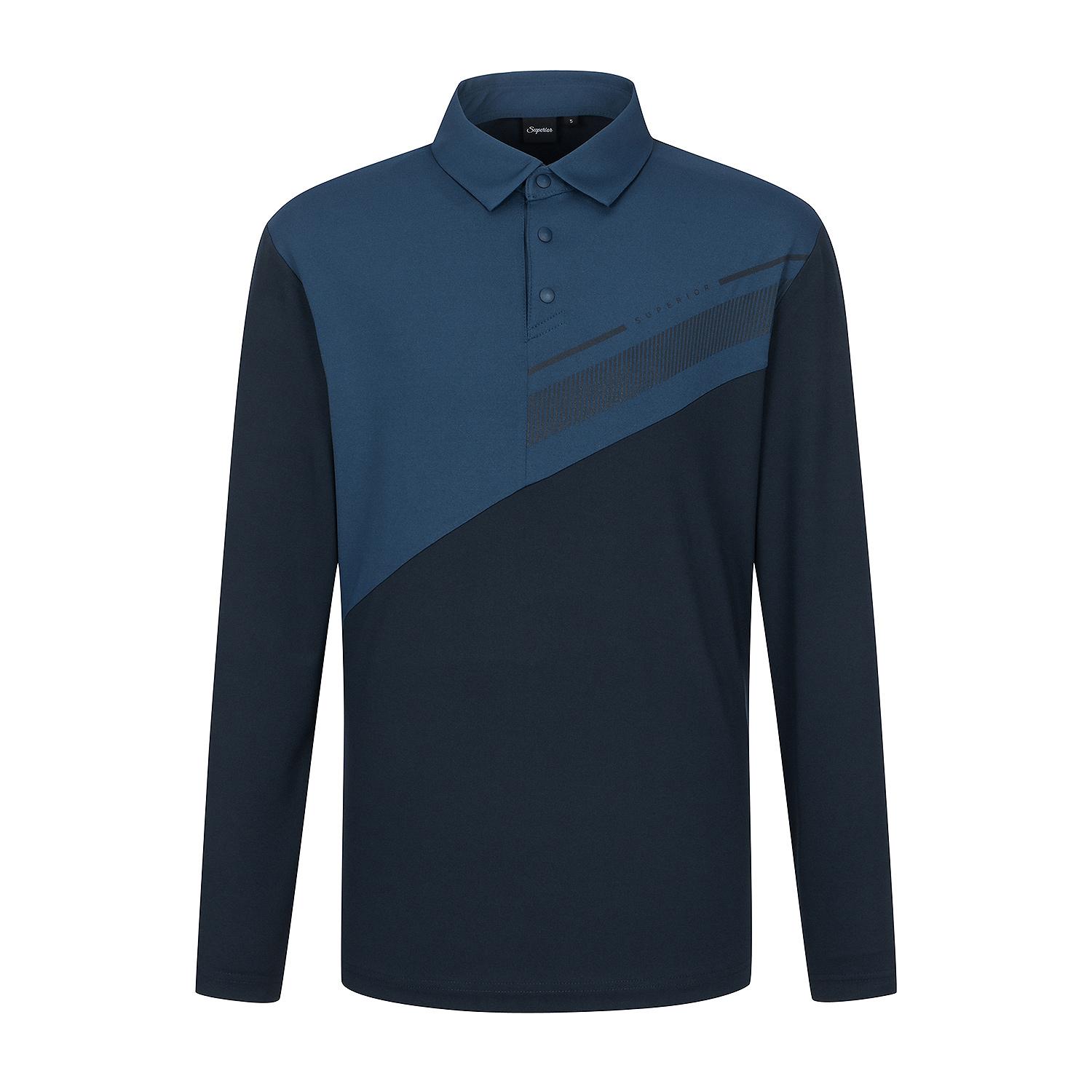Superior Men S Diagonal Cut Long Sleeve T-Shirt Turquoise (Im0Eks10224) Turquoise.Im0Eks10224/095