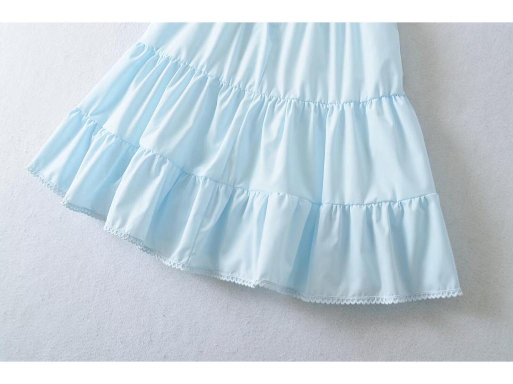 Spring 2025 European & American Fashion Lace Waist-Hugging Dress