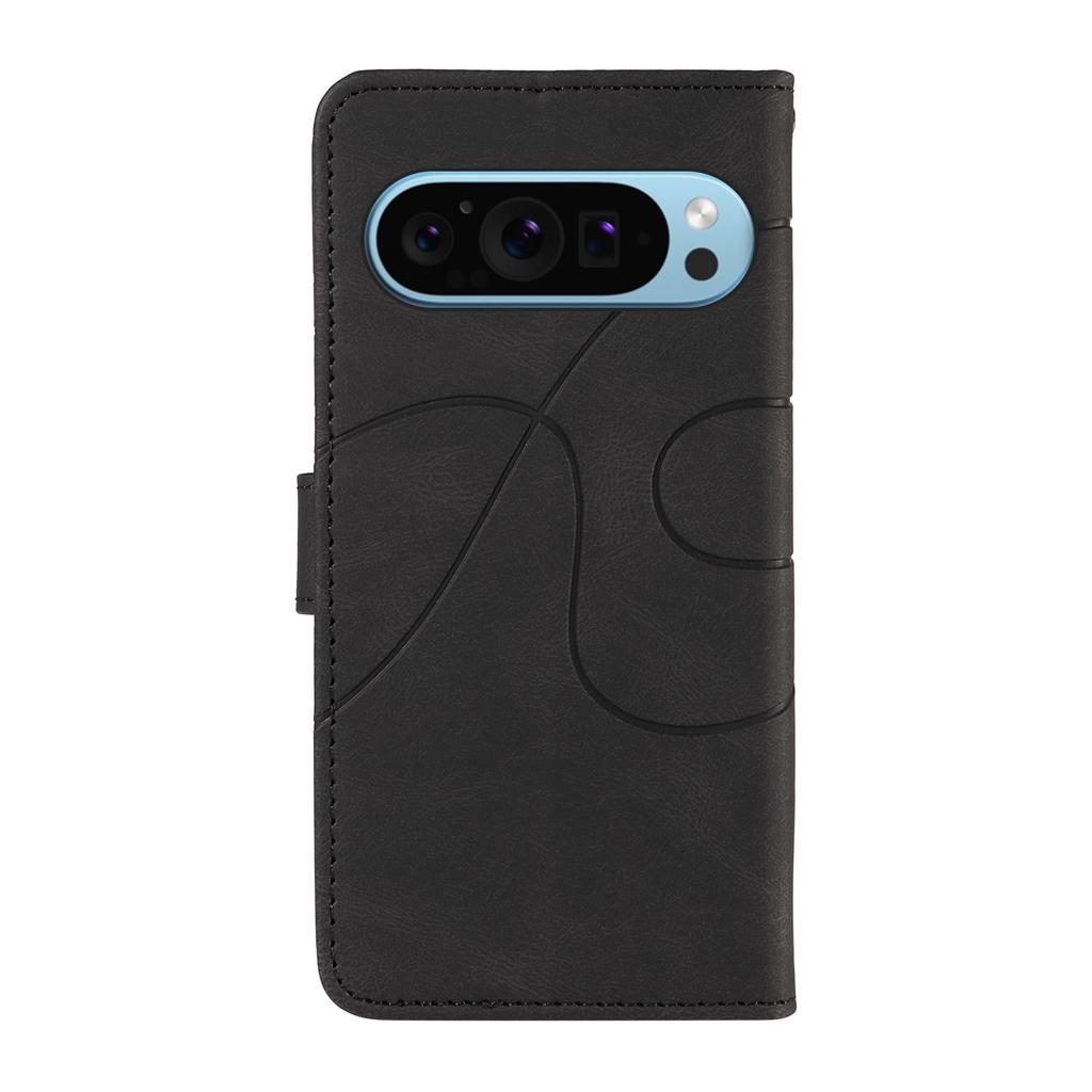 For Google Pixel 9 Pro/Google Pixel 10/Google Pixel 10 Pro/Google Pixel 9 Wallet Case Leather Phone Cover Stand with Curved Line Design