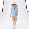 Children Solar Powered Fan Hat Neck Flap Sun Protection Cap with SPF50 Plus Breathable Mesh and Adjustable Chin Strap for Outdoor Use