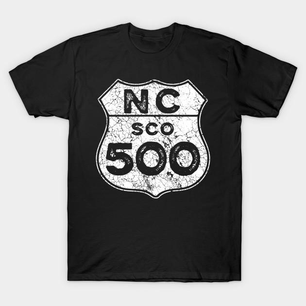 Men Black Print T-shirt North Coast 500 Scottish Coast Vintage Driving Road Sign No-Cut Transfer Paper Print Cotton Tshirt M чёрный