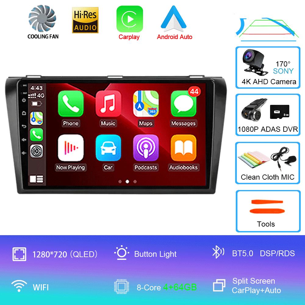 Android 14 Video Player Car Radio For Mazda 3 2004 -2009 2din with BOSE Multimedia Player Carplay Stereo GPS Head Unit