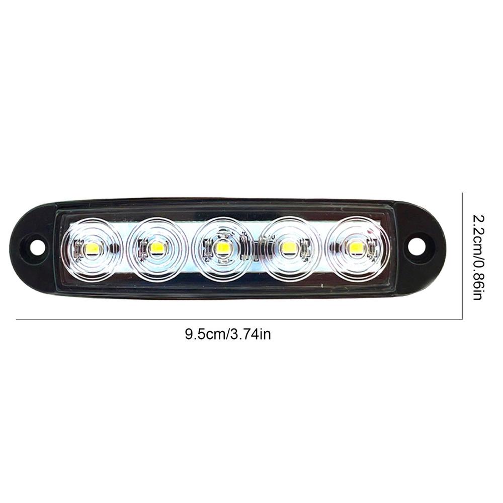 

1 ШТ 5 LED 12V-24V Габаритні вогні Бокові габаритні вогні Передній Задній Габаритний ліхтар Аксесуар для вантажівки Для причепа АВТОБУС Фургон Караван білий