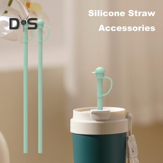 Set de paie din silicon pentru 1/6 buc. Paie reutilizabile cu huse de 30/40 oz Paie de schimb din silicon de calitate alimentară, ușor de curățat, pentru călătorii în aer liber