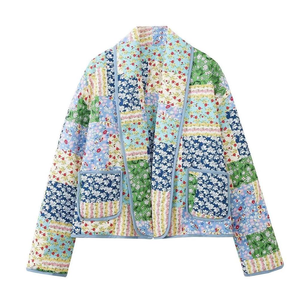Women's Floral Quilted Short Jacket - Autumn/Winter 2024, M6216