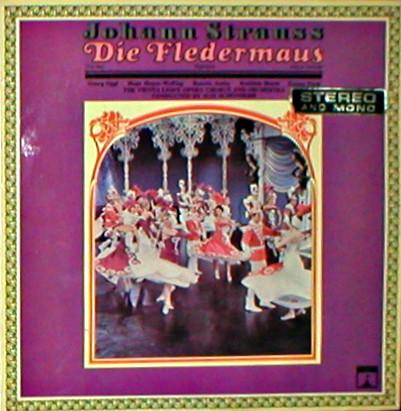 

LP Record JOHANN STRAUSS JR. GEORG OEGGL Die Fledermaus EROS8008 Saga Eros 1966 UK Europ Classical Used
