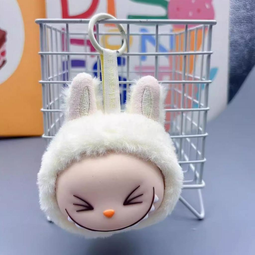 Labubu Small Head Melon Pendant Toy Cute Cartoon Personality Creative Doll Vinyl Keychain Doll for Friends Holiday Gift Kawaii