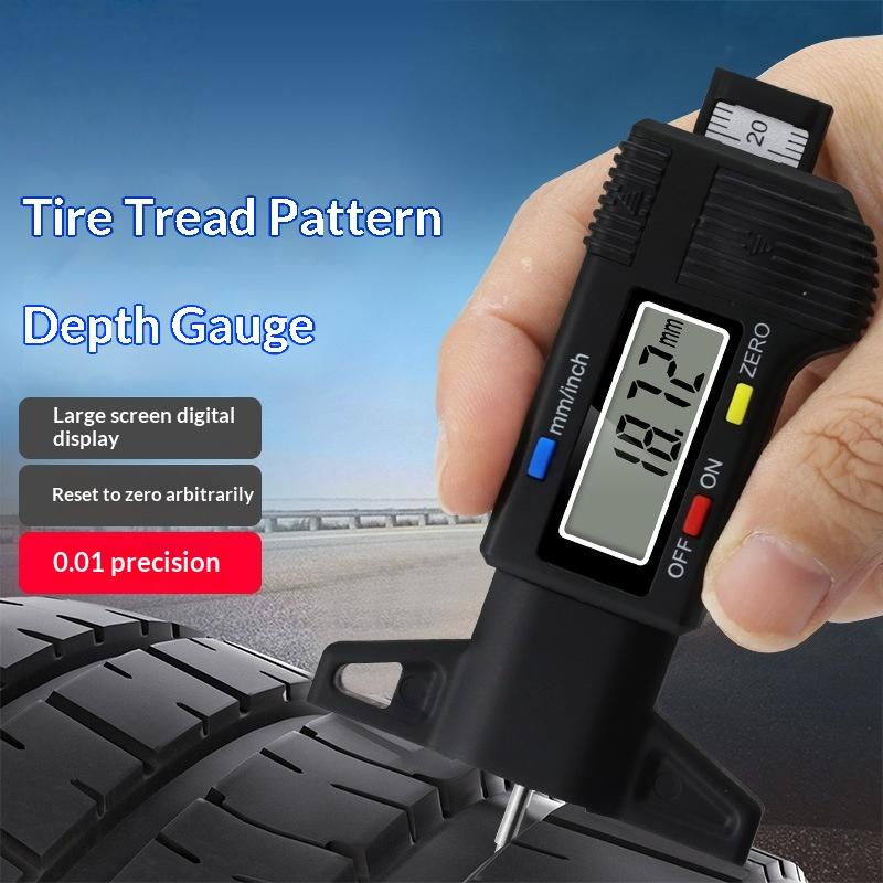 1Pcs Digital Tire Tread Depth Gauge High Accuracy Lcd Inch Mm Dual Unit For Car Maintenance