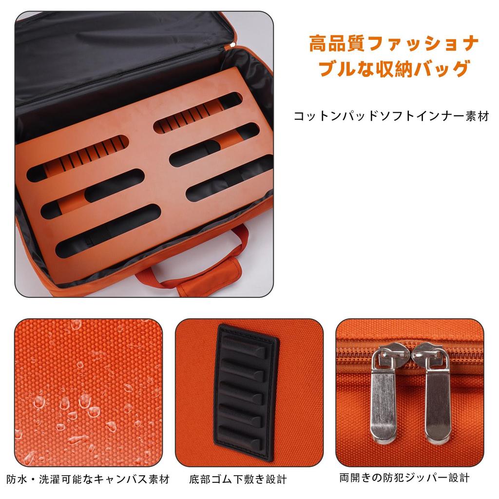 GOKKO Pédalier pour guitare avec sac de rangement (L-Orange)
