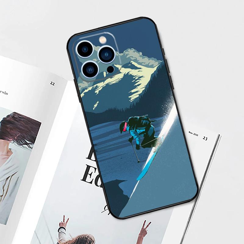 Skiing Snow Snowboard Ski Case For iPhone 17 Pro Max 14 13 12 11 15 16 Pro Max mini 15 Plus 16e 17 Air Phone Cover