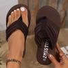 Lightweight Wedge Flip Flops for Women Fashion Clip Toe Platform Slippers Woman 2025 Summer Thick Bottom Non Slip Beach Slides