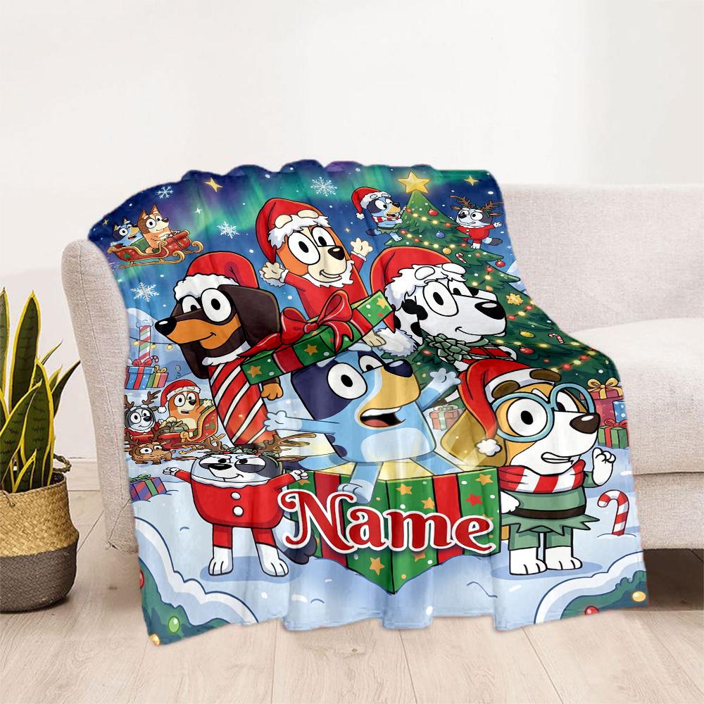 Christmas Joyful Gathering Customize Your Name Blanket Throw Personalized Blanket Durable Comfort Perfect for Nap Office Chair Bed for All Occasions