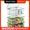 Acrylic Tea Bag Storage Box Organizer with Lid Coffee Bag Compartment Box Stackable Dustproof Transparent Flip Top Storage Box