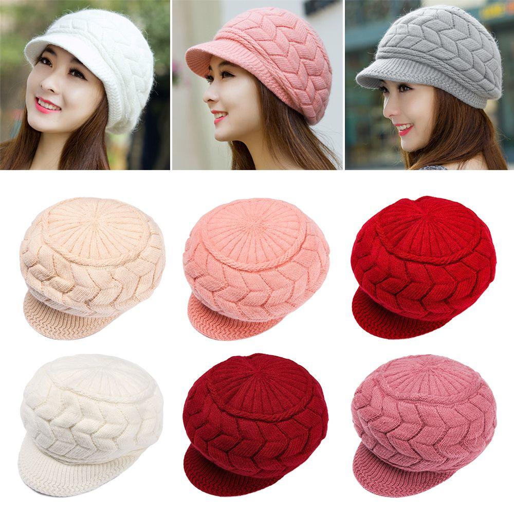 New Style Keep Warm Knitted Warm Cap Beanie Hat Outdoor Women Bonnet