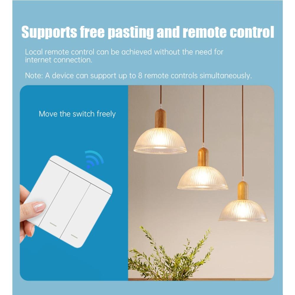 Interruptor WiFi, relé, interruptor inteligente, interruptor remoto con cableado de fase/neutro, control por aplicación con temporizador, compatible con Alaxe.