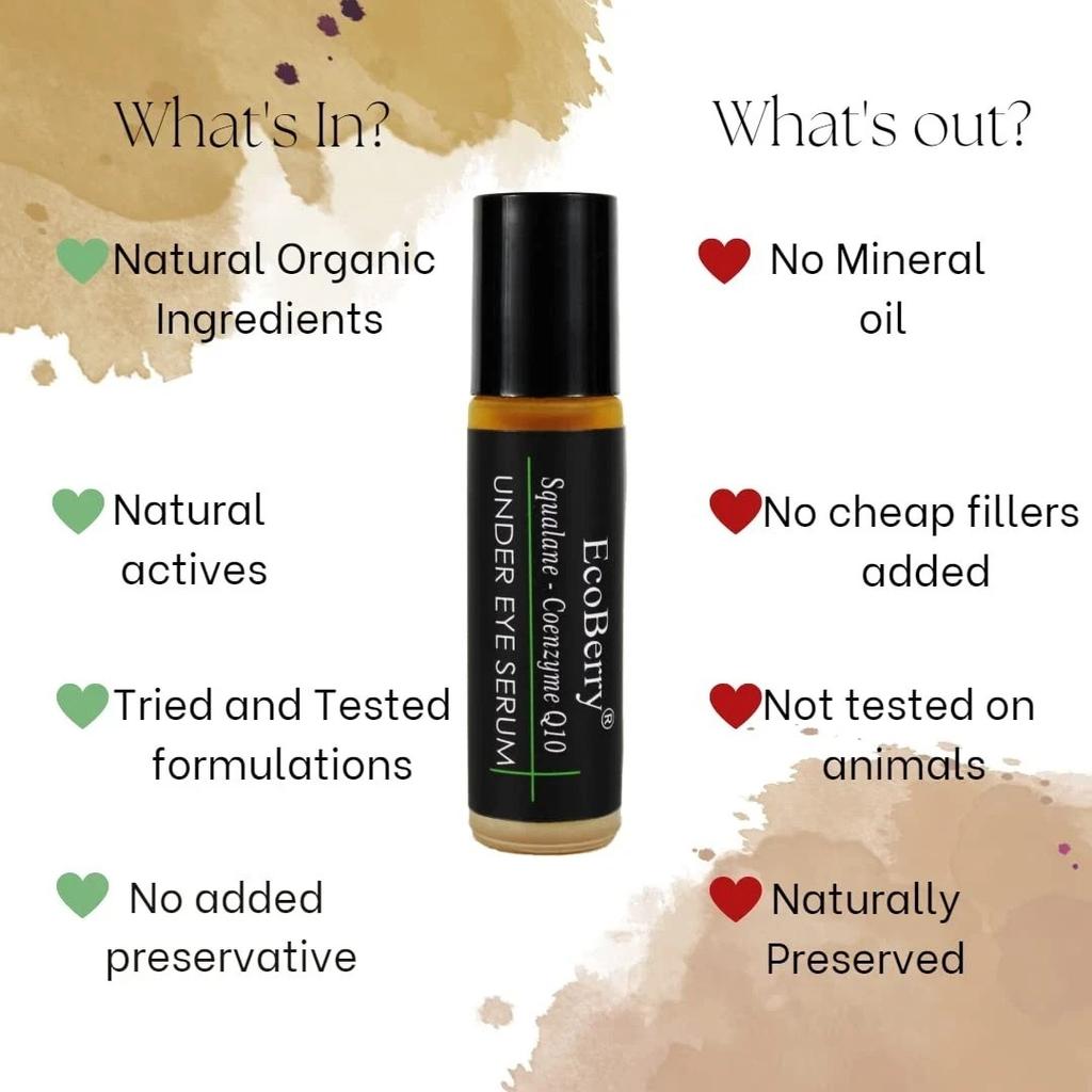 EcoBerry Squalane Coenzyme Q10 Under Eye Serum For Dark Circles 10ml