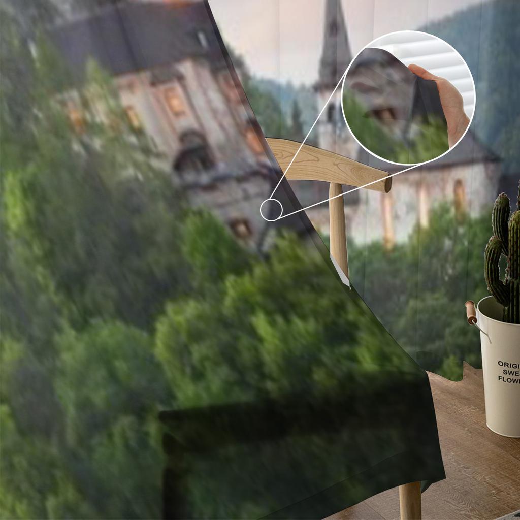 Slovakia Castle At Sunset Tulle Sheer Curtains for Living Room the Room Bedroom Kitchen Decoration Voile Organza Curtains