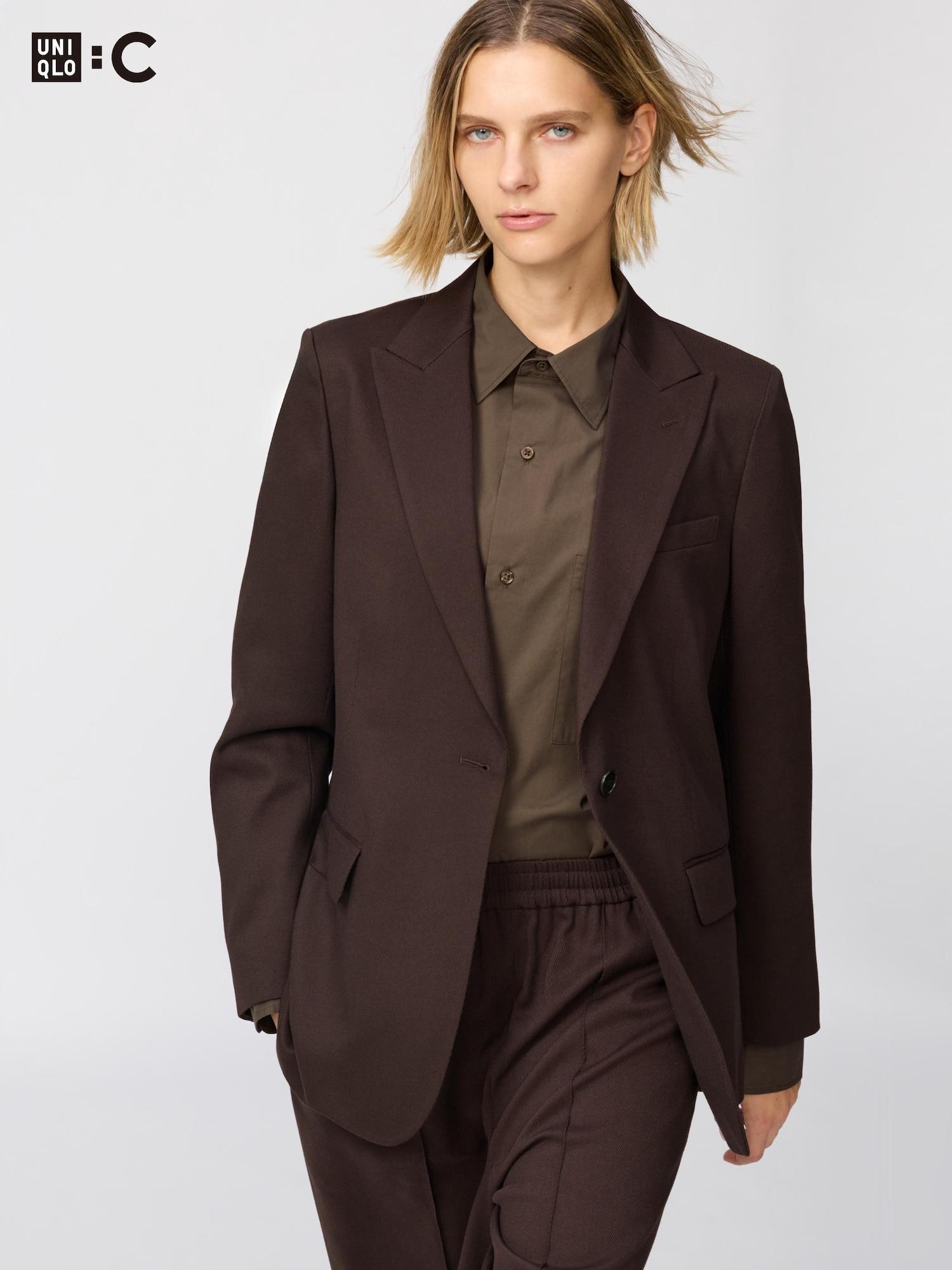 

Японский приталенный пиджак Uniqlo 39 DARK BROWN/XS