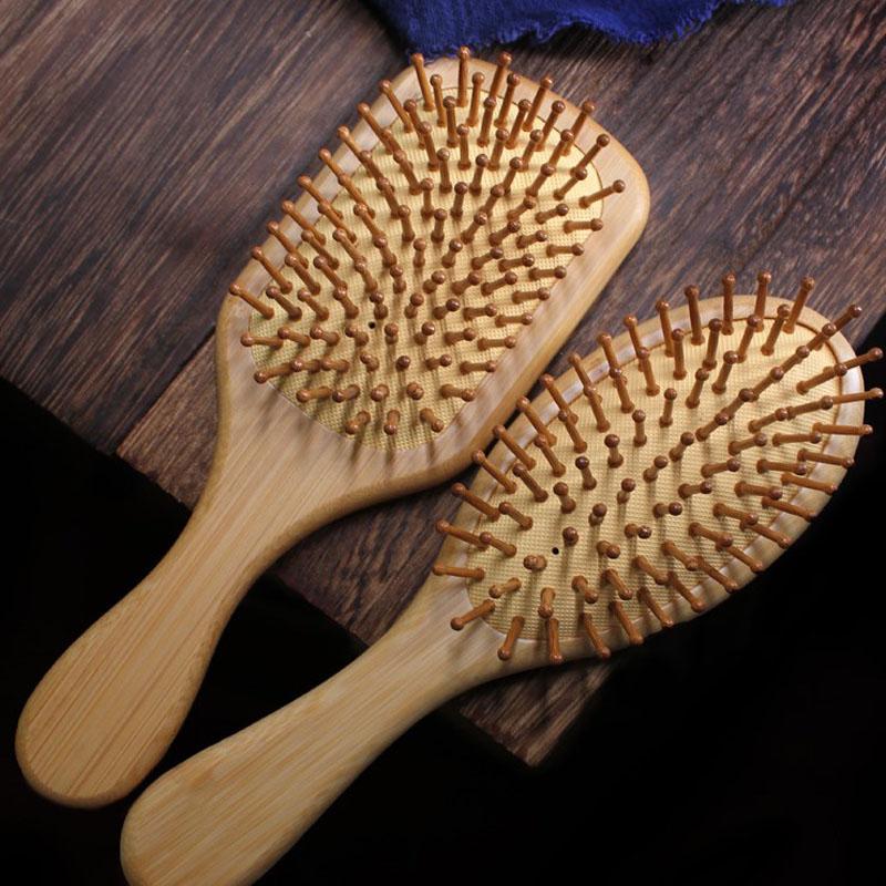 Natural Bamboo Wooden Hair Brush Comb Massage Scalp Health Airbag Hair Comb