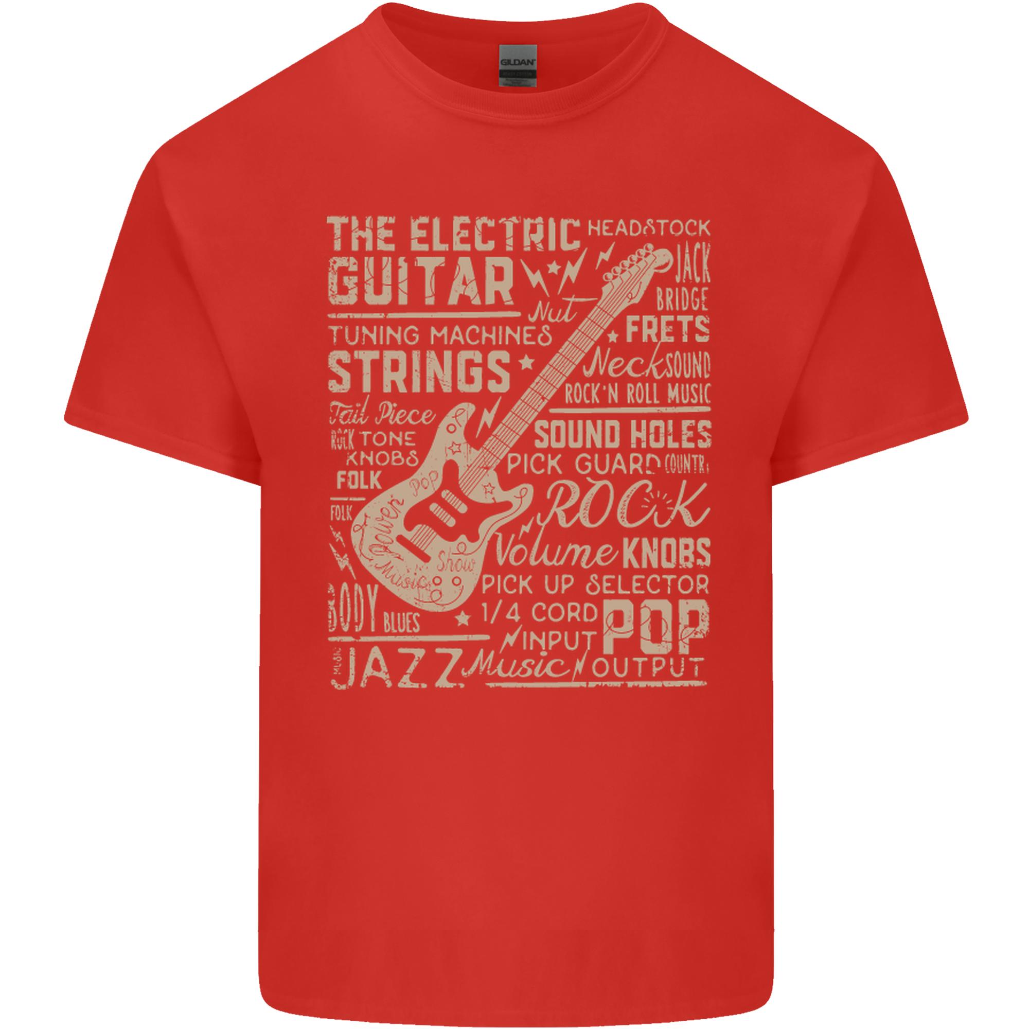 Guitar Word Art Guitarist Electric Acoustic Unisexs Light Cotton TShirt S