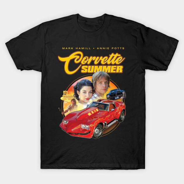 

Men Black Print T-shirt Corvette Summer T-Shirt - Fan Art Shirt - Cult Classic Car Movie No-Cut Transfer Paper Print Cotton Tshirt 4XL