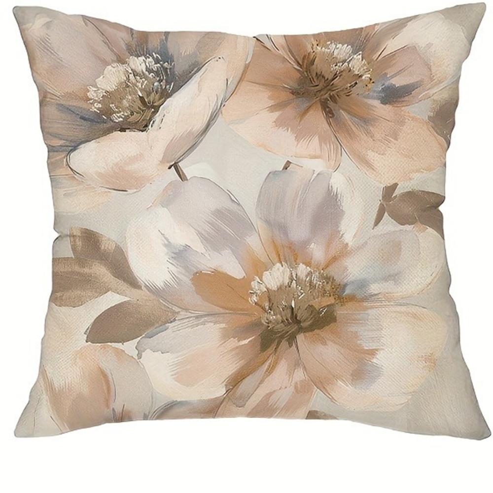Modern fashion oil painting floral pattern printing pillowcase living room sofa cushion cover home bedroom room decoration