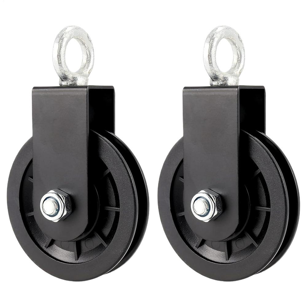 2 Pieces Home Gym Cable Pulley 360 Rotation Smooth Silent Fitness Equipment DIY Attachment Projects For Workout Cable Machine