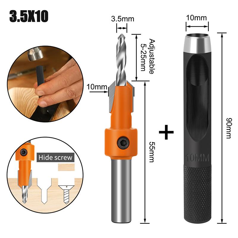 1Set Carbon Steel Woodworking Countersink Router Bit Screw Extractor Remon Demolition For Wood Milling Cutter