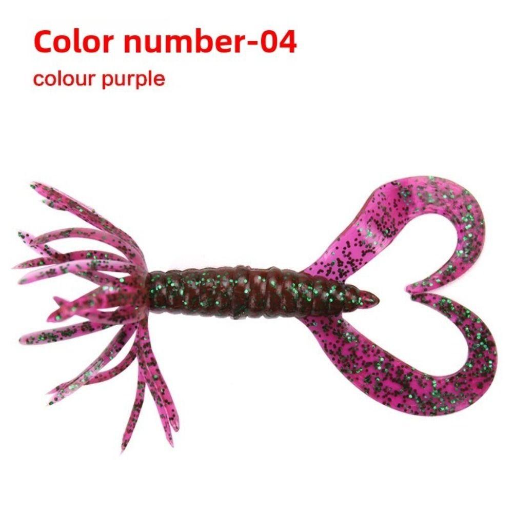 5/10pcs Worm Shape Fishing Lure 1.8g Weight Grub Double Tail Buzz Jig Head Hook  Bass Fishing