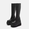 Fashion Large Size Women's Long Boots, New Thick Soled Sloping Heel Knight Boots, European and American Fashionable Slim High Boots