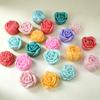 3D Design Silicone Candle Mold 5-Hole Pattern Rose Peony Mold  For Candle Making