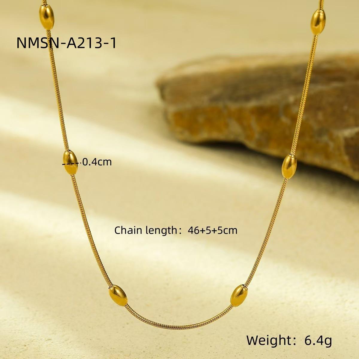 GEMCHIC Women s Titanium Steel Round Ball Bead Clavicle Chain Necklace Fashion Minimalist Versatile Stylish Fine without Fading