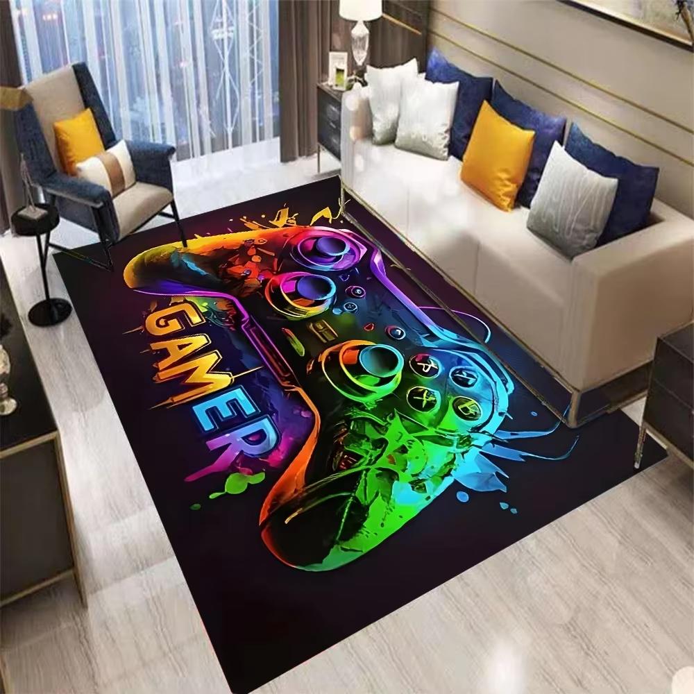 Creative Gaming Rug for Boys Room Decor Gamepad Design Rug Carpet for E-sports Room Bedroom Non-slip Machine Floor Mat Doormat