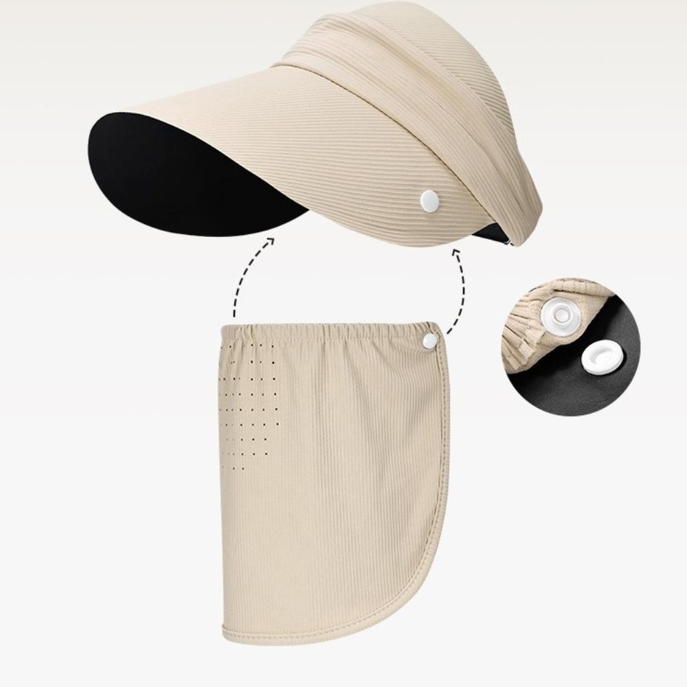 with Face Cover Sun Visor Hats Empty Top Sun Hat Outdoor Peaked Cap  Summer