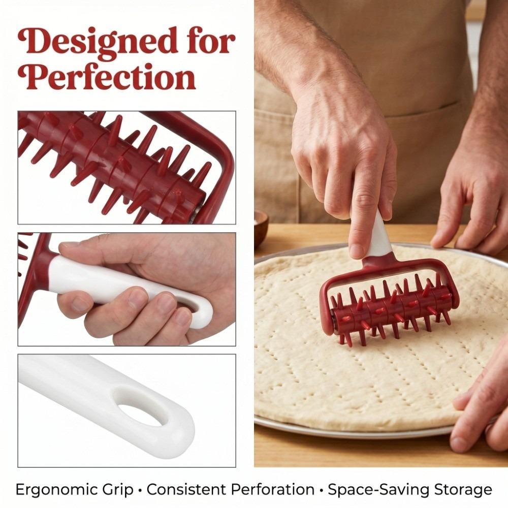 

Food-Grade Dough Docker Roller PP Pastry Dough Roller Pizza Roller Spikes Pizza Bread Crackers красный