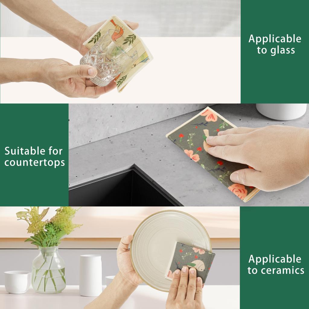 10Pcs Kitchen Dish Towels Absorbent Swedish Dishcloths Reusable Dish Towels Cleaning Wipes for Dishes Cookware Countertop