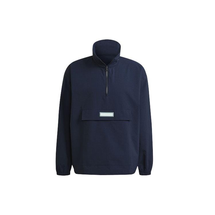 adidas originals Quarter Zip Casual Sports Half Zipper Hooded Jacket Navy Blue Men s HB1821 XL