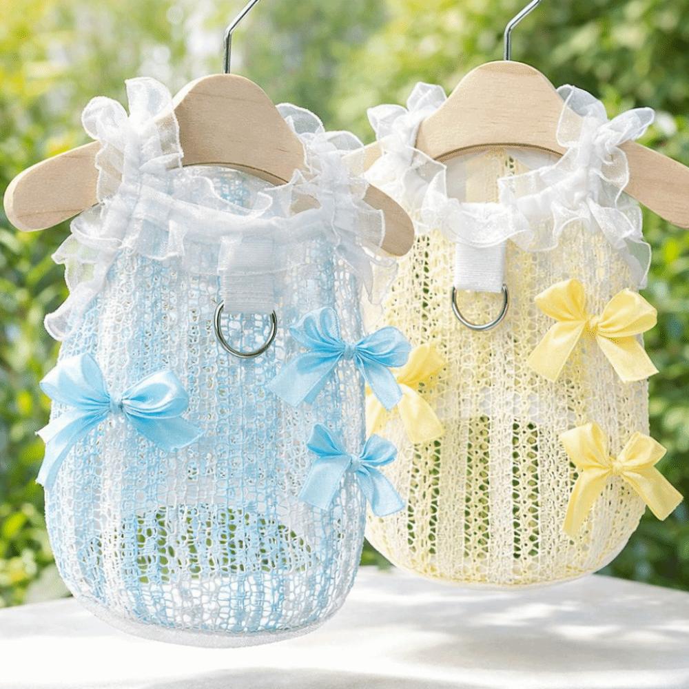 Elegant Pet Shirt Lace Bow Pet Princess Dress Cute Cat Dog Vest  Dog Cat Supplies