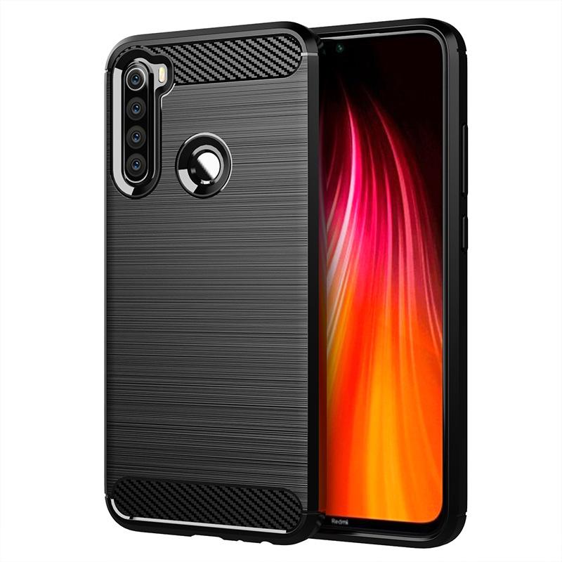 

Чехол с матовой текстурой для Xiaomi Redmi Note 8 Противоударный чехол из углеродного волокна для xaomi redmi note8 Силиконовые чехлы Coque Fundas Redmi Note 8 чёрный